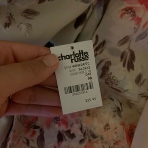 Deep v floral romper